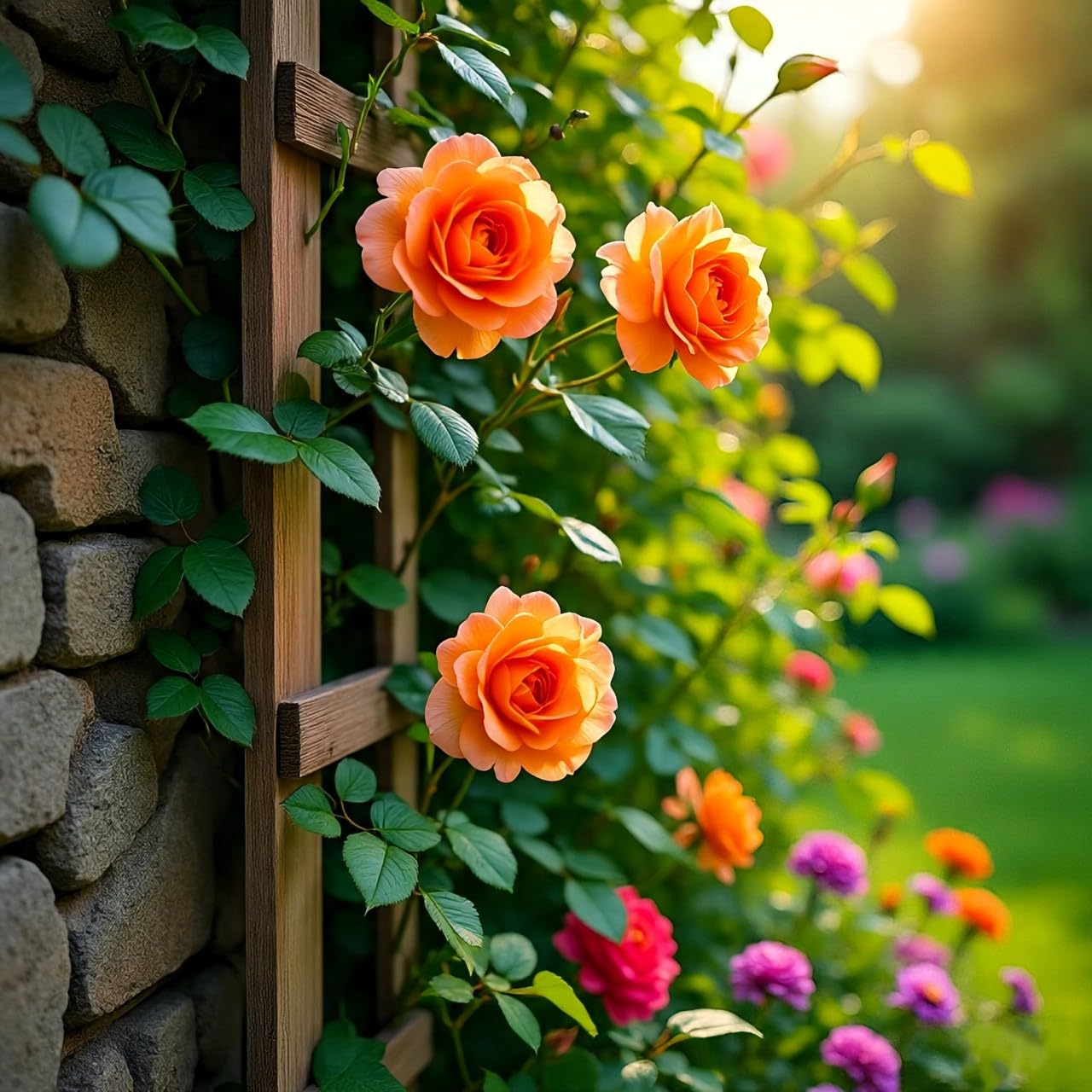 NooElec Seeds India Climbing Rose Flower Seeds, 60 Seeds Pack - Hybrid, Year-Round Blooms, Minimal Care (ORANGE) - Image 3 thumbnail