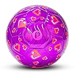 Picador Soccer Ball Size 3 4,Sparkling Girls Soccer Ball for Kids Toddlers Children Indoor Outdoor Backyard Play Sport Ball (Purple Love, Size 4)