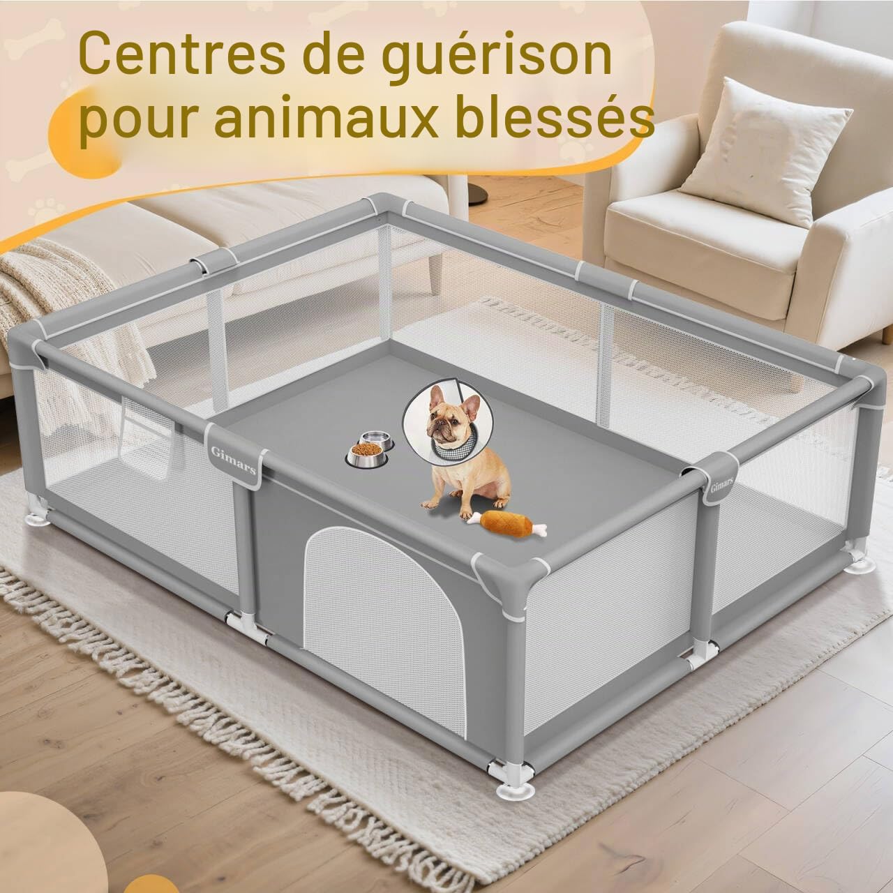 Parc pour Chiot 180 x 150 x 66 cm avec Porte, Parc pour Chiots ou Petits Chiens, Enclos de Sécurité Robuste pour Animaux,Tissu Épaissi,Maille en Nylon Haute Résistance,Intérieur & Extérieur,Lavabl