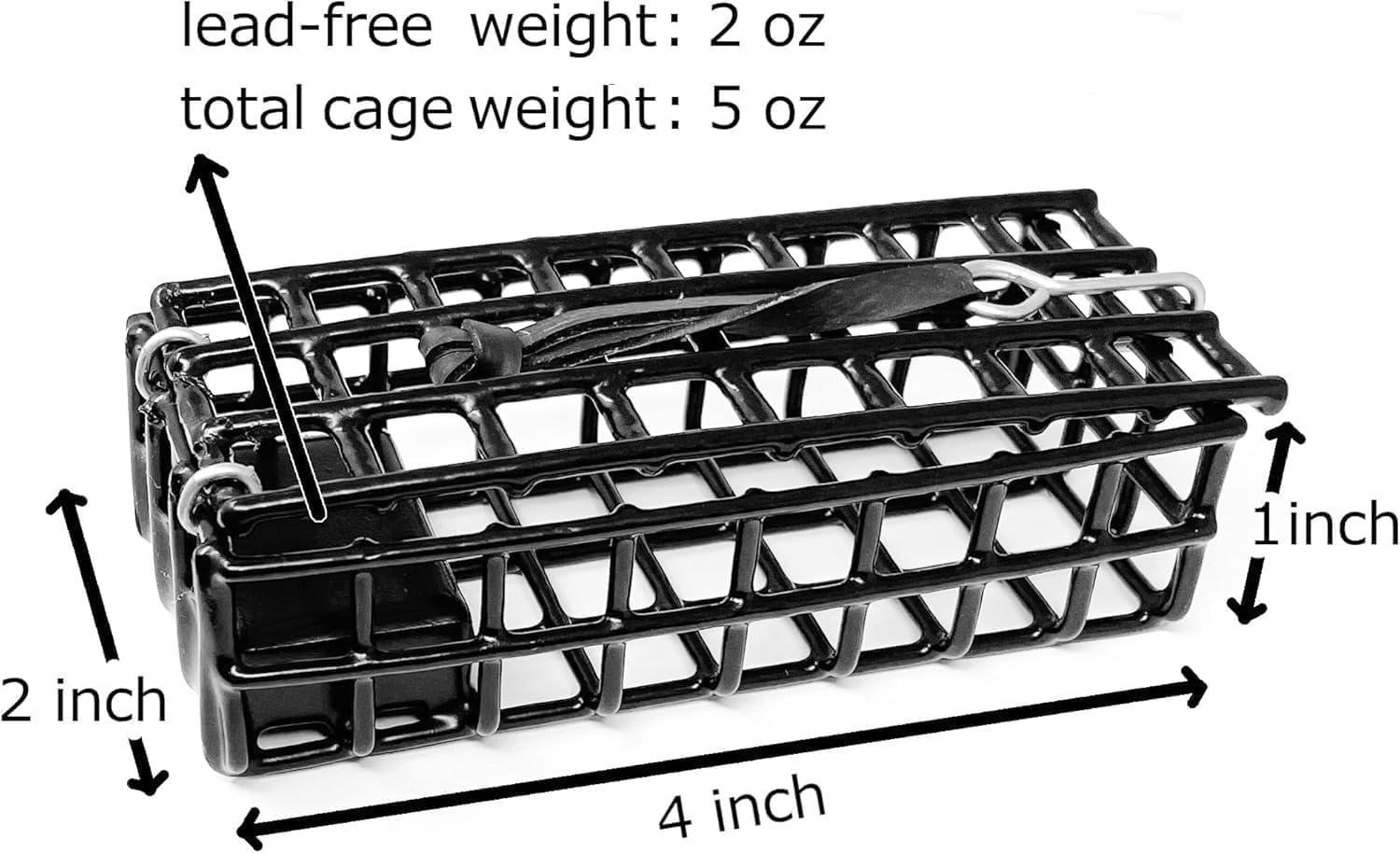 AirFly Weighted Crab Bait Cage 4x2x1 - Hand Throw Line, Loop Trap, Pot, Hoop Net - Dungeness and Blue Crab - Lead-Free 5oz - 0.5 Inch Mesh - Designed in USA - 3 Pack