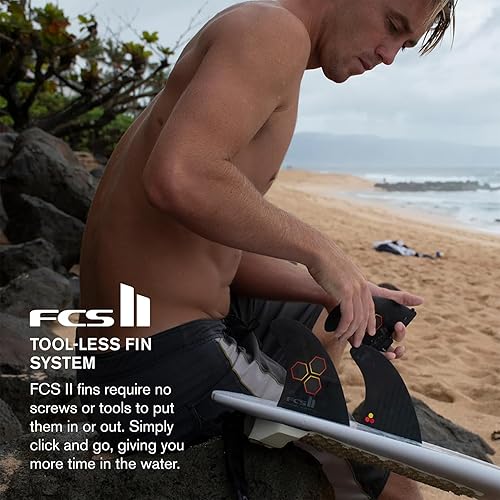 Miniatura 6 de FCS II Mick Fanning Neo Carbon - Tres aletas grandes de carbono, color negro y carbón, diseñadas para potencia, velocidad y respuesta rápida, ideal