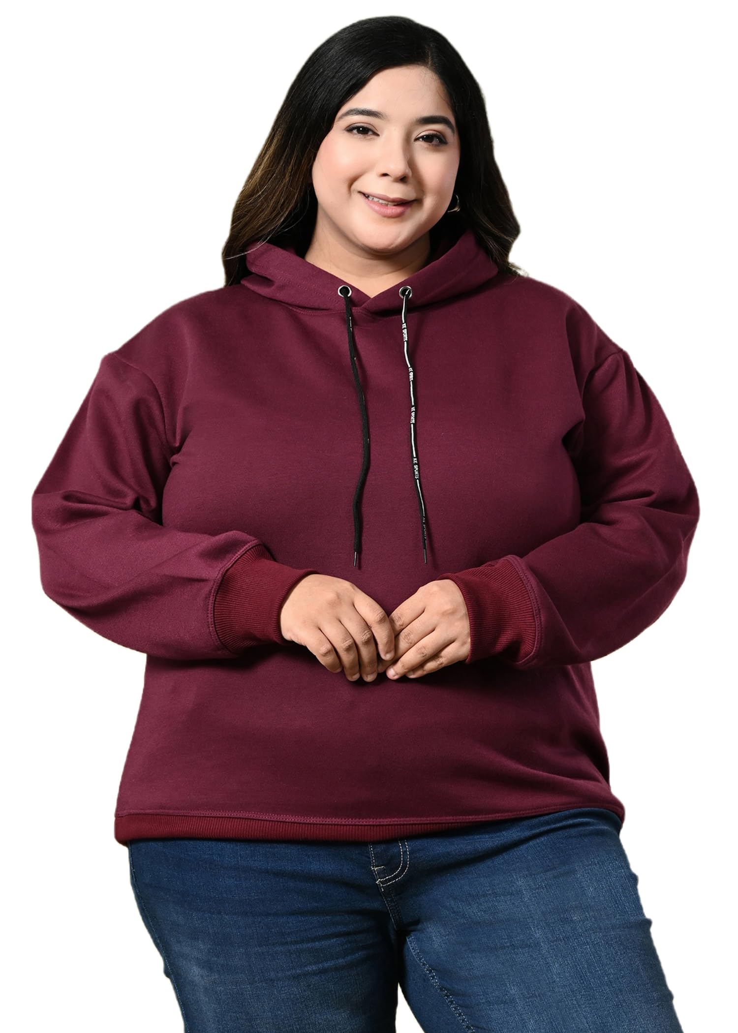funday fashion Plus Size Women's Fleece Hooded Neck Sweatshirt-picture-29