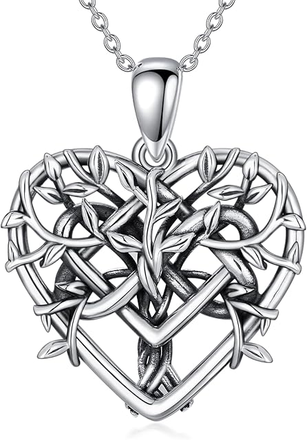 WINNICACA Celtic Knot Necklace Tree of Life Pendant S925 Sterling Silver Good Luck Irish Knot Pendant Celtic Jewellery for Women
