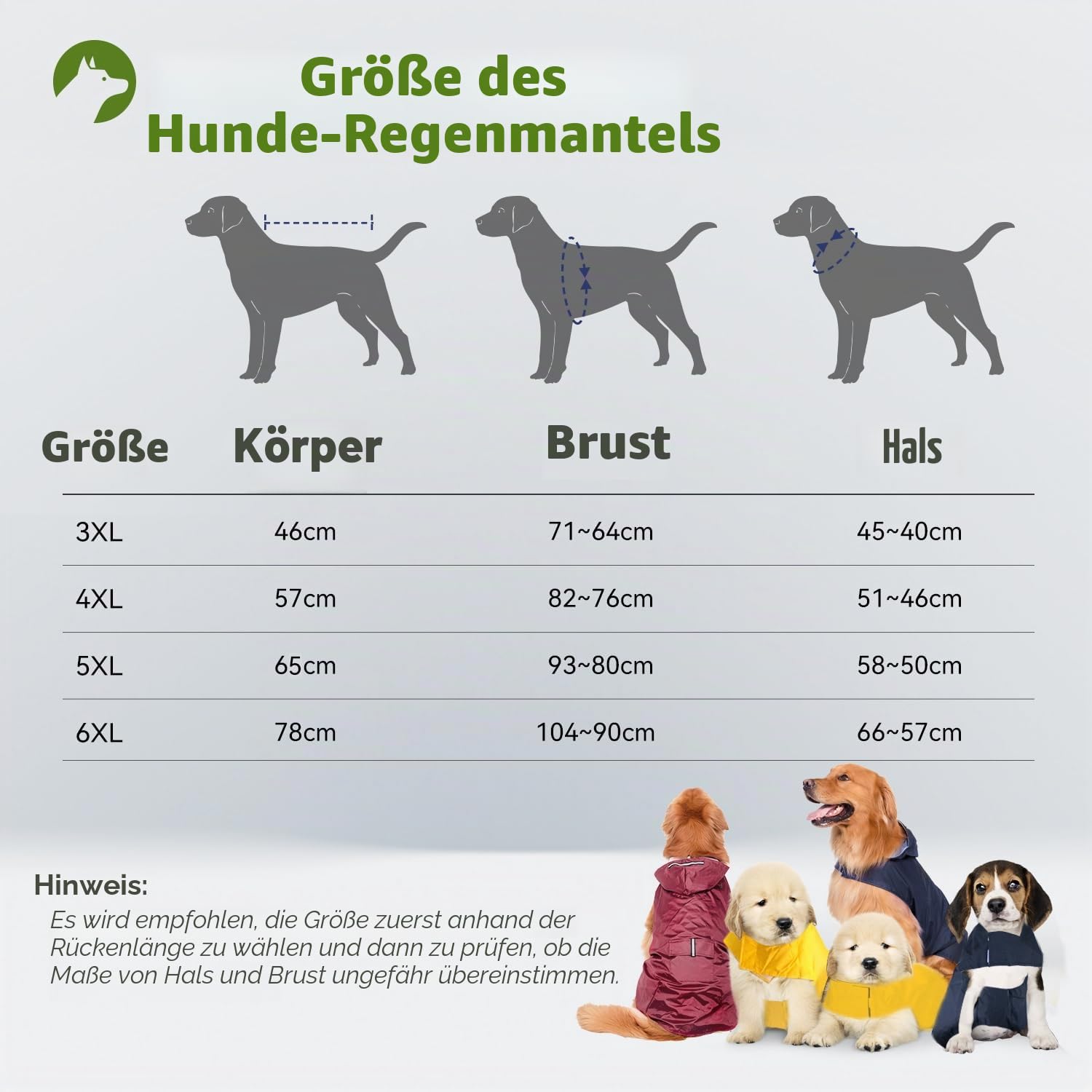 Zellar Hunderegenmantel mit Kapuze & Kragenloch & Sicheren Reflektierenden Streifen, Ultraleichte Atmungsaktive 100% wasserdichte Regenjacke für Mittelgroße bis Große Hunde, Blau, 6XL