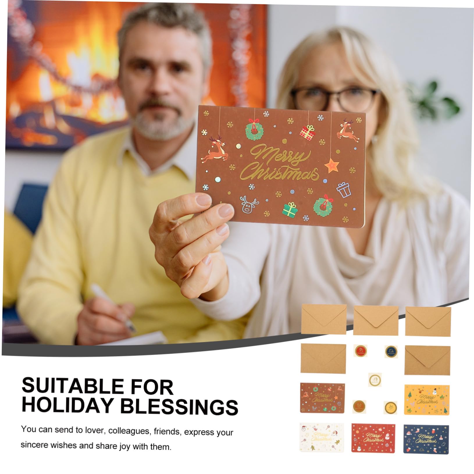 DOITOOL 40 Sätze Teiliges Weihnachtskarten aus Hochwertigem Papier mit Farben Gestaltete Gruß und Segenskarten für Festtage als Dankes und Botschaftskarten für Familie und Freunde