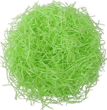 Wgudzpj Easter Crinkle Cut Paper Shred Filler, Shredded Paper for Gift Baskets, Crinkle Paper for Gift Wrapping Green