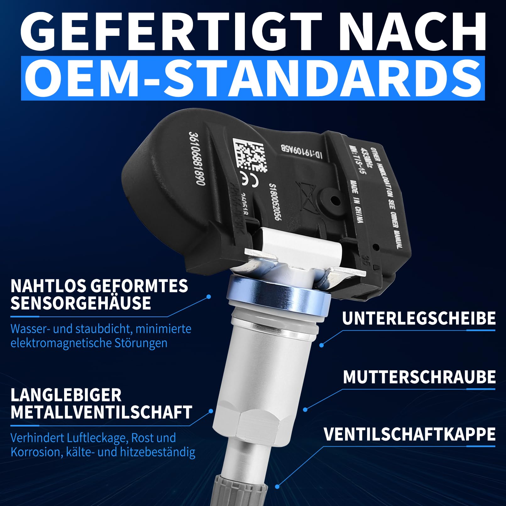 4 x Reifendrucksensor TPMS RDKS Reifendruckkontrollsystem 36106881890 für BMW 1ER 2er 3er 4er F20 F21 F22 F23 F87 F45 F30 F31 TPMS Sensor 36106856209, 36106881890