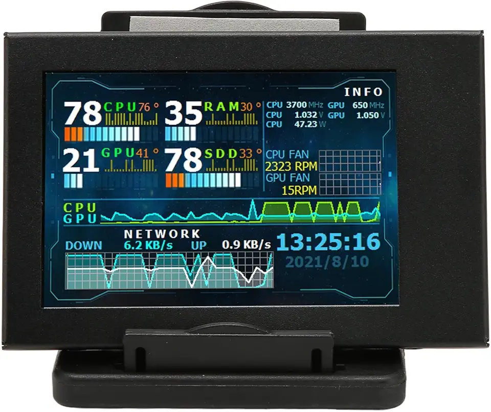 Zopsc Monitor portátil FHD de 3,5 polegadas 1080p FHD segunda tela com capa protetora, alto-falantes duplos, monitor de viagem USB C para PC, telefone, para, para, para PS5,