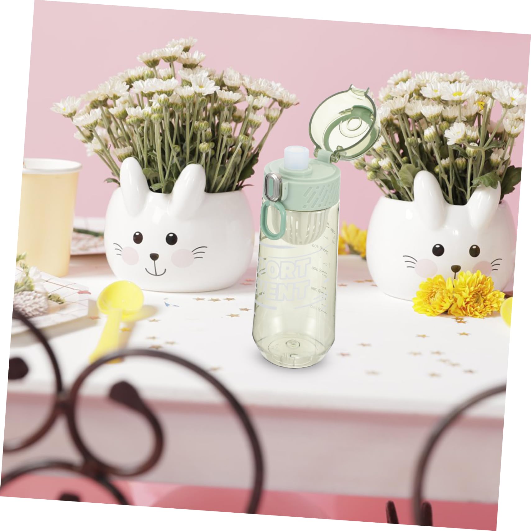 Hemobllo coppa sportiva Portatile bottiglie d'acqua pieghevoli bottiglia tumbler Bottiglia d'acqua all'aperto bottiglia d'acqua riutilizzabile PC Verde chiaro Riutilizzabile