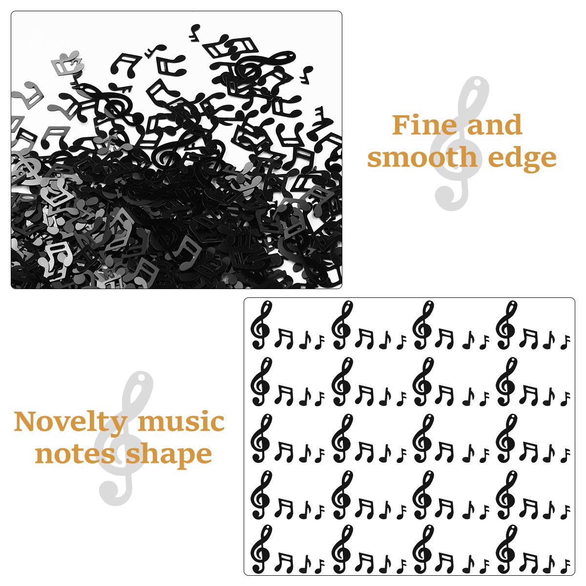 Toyandona 1 Paquet De Confettis De Musique Notes De Musique Silhouettes Fête Confettis Fournitures Décoration Pour Thème Musical