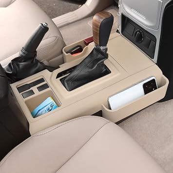 Car central control silica gel pad storage box suitable for 2010-2023 Toyota Land Cruiser Prado 150 Lc150 J150 seat gap tray organizing box internal modification 2010-2017 Beige 4AT