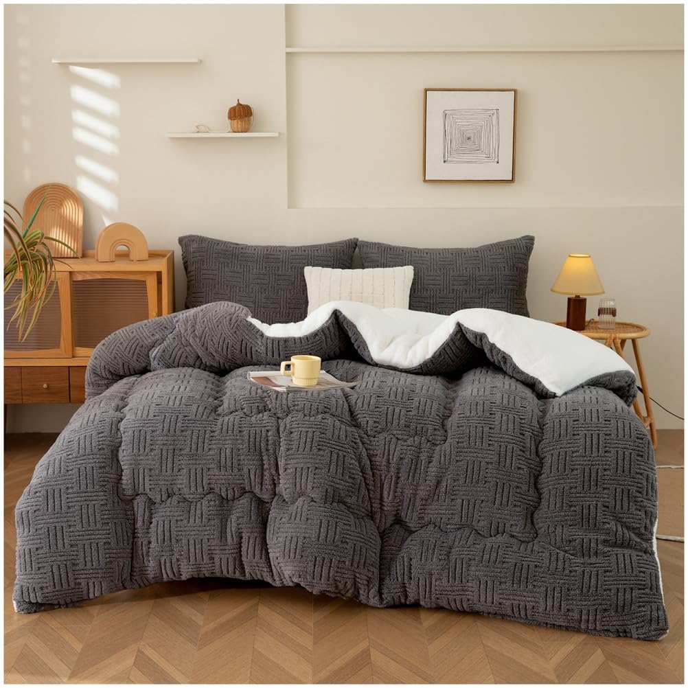 Couette velours d'agneau anti-allergique et super épaisse pour l'hiver