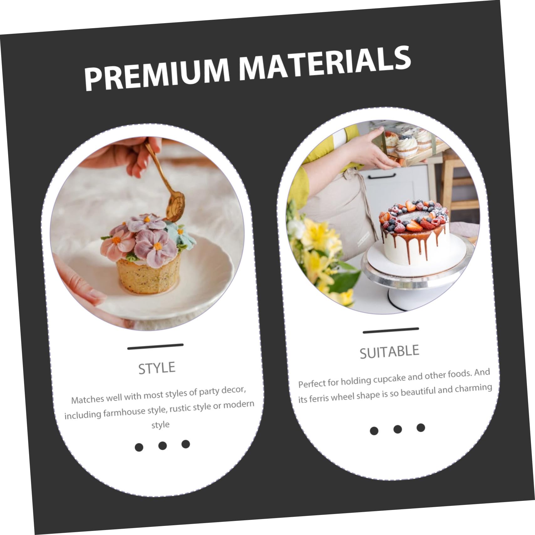 OFFSCH Ferris Wheel Cupcake Stand Holder Rotating Dessert Display for Wedding Party Events Elegant Design for Showcasing Cupcakes and Treats