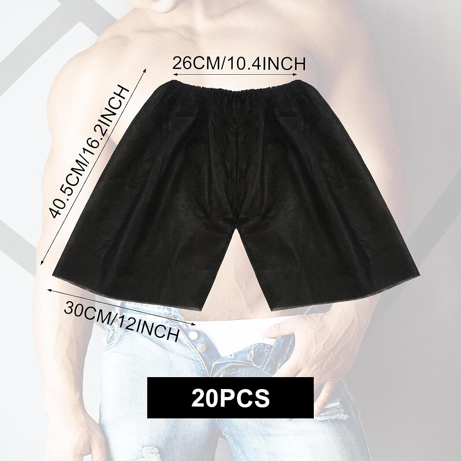 Sintege Men's Disposable Boxer Shorts Black Boxer Shorts Disposable Underwear for Travel
