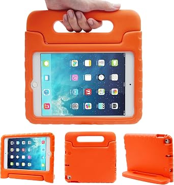 LEFON iPad Mini 4 Case, Shock Absorption, Comfortable, Lightweight, EVA Material, Kids, With Handle, Stand Function, iPad Mini 4 Case, Orange