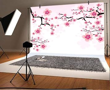 Leyiyi Romantic Cherry Blossoms Backdrop 5x3ft Photography Background Valentines Day Decoration Soft Pink Love Theme Wedding Party Kids Girls Boys Adults Love Photo Booth Video Props