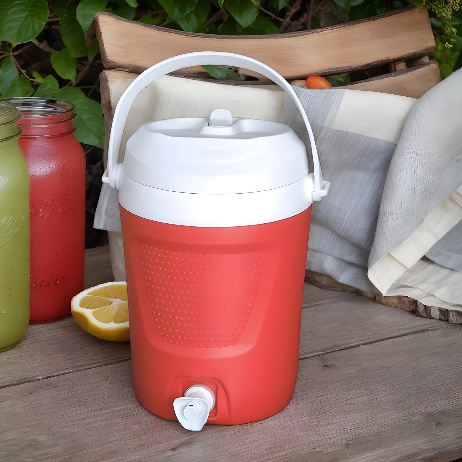 Dispensador Aislado para Bebidas Deportivas Enfriador De Bebidas Aislado | De Camping Para Bebidas Frías Y Calientes En Picnic Y Senderismo Con Dispensador De Agua De 4L Para Exterio
