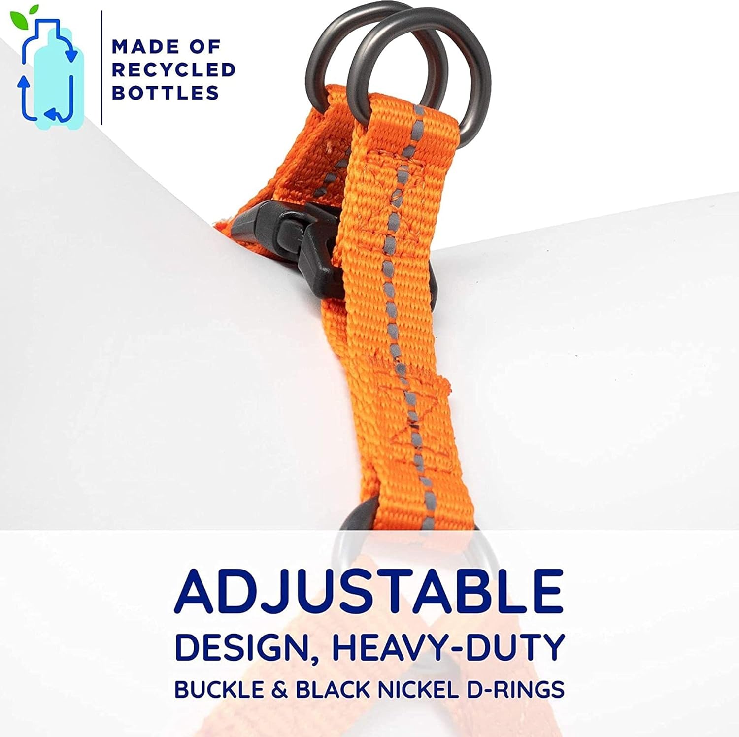 Pawtitas Value Bundle Set | Extra Small Reflective Recycled Dog Harness + Extra Small Reflective Recycled Dog Collar + Extra Small Reflective Recycled Dog Leash – Orange Habanero Set