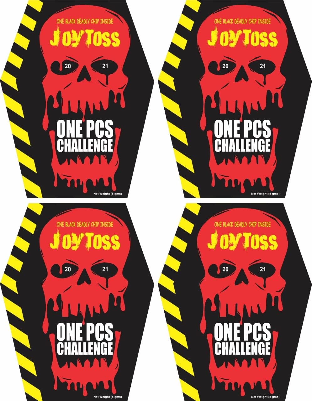 one-pcs-Challenge (Pack of 4) | Extreme Spicy Tortilla Chips | Hottest Chips in the World | Ultimate Hot Snack | 20 Grams