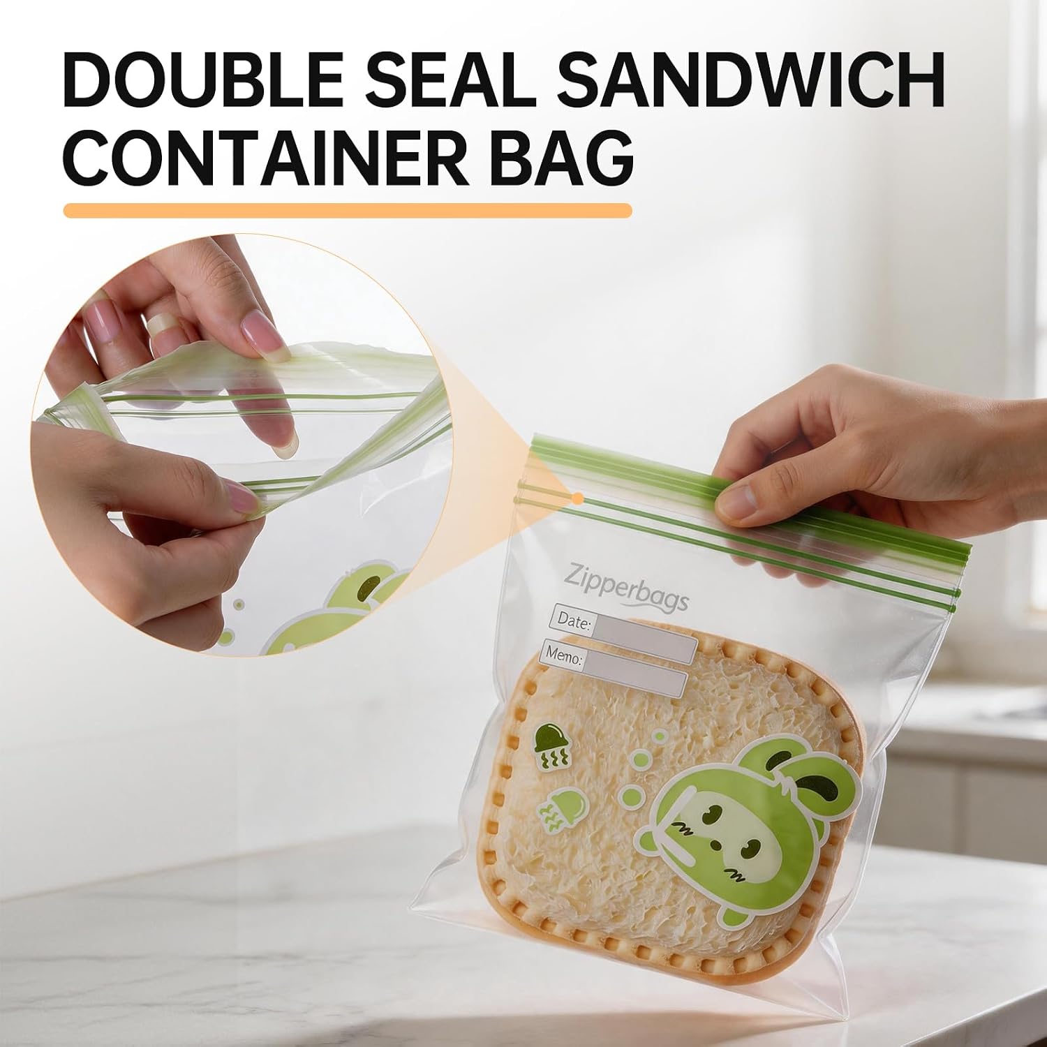 Uncrustable Sandwich Container Bags,60PCS image 5