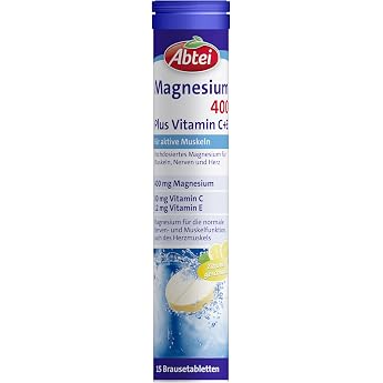 ABTEI Magnesium 400 Plus Effervescent Tablets for Active Muscles Pack of 15 | Magnesium preparation high dose with 400 mg mag