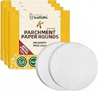 Vista 11 de Katbite - Rondas de papel pergamino de servicio pesado de 4 pulgadas, 200 piezas de rondas de papel pergamino para masas, uso para hornear pequeños