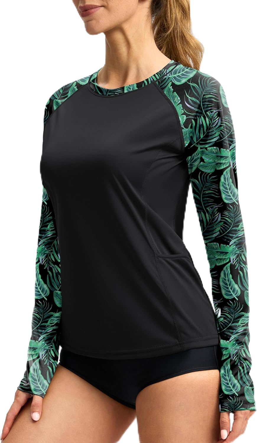 Viodia Rash Guard for Women UPF 50+ SPF UV Long Sleeve Shirts Sun Protection Quick Dry Hiking Swim Shirt with Pockets