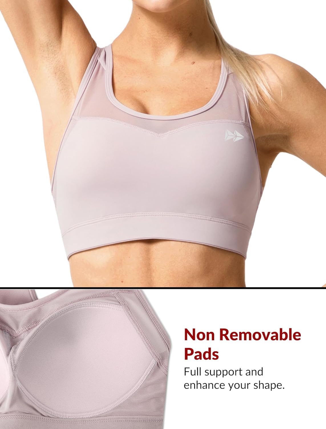 Yvette Plus Size Sports Bras for Women Comfortable Racerback Supporttive Sports Bra Medium Impact Wireless - Image 5