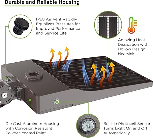 Miniatura 4 de Luz LED de estacionamiento de 300 W con fotocélula del atardecer al amanecer montaje deslizante ajustable luz LED para caja de zapatos para cancha