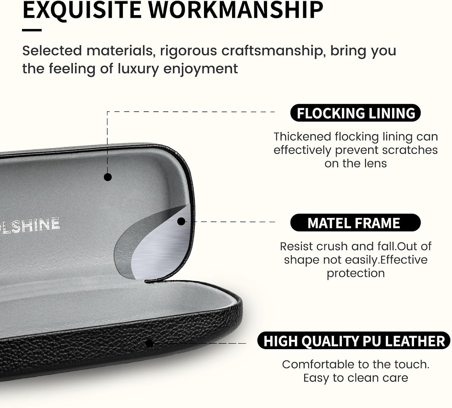 molshine Hard Shell Sunglasses Case, Classic Large Glasses Case for Women Men, Sunglass Eyeglasses