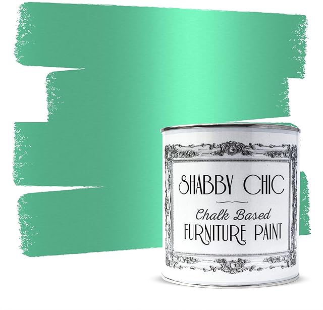 Shabby Chic Chalked Furniture Paint: Luxurious Chalk Paint Finish for Furniture, Home Decor, DIY Projects, Wood Paint - Interior and Cabinet Paint with Rustic Matte Finish - 250ml - Metallic Green