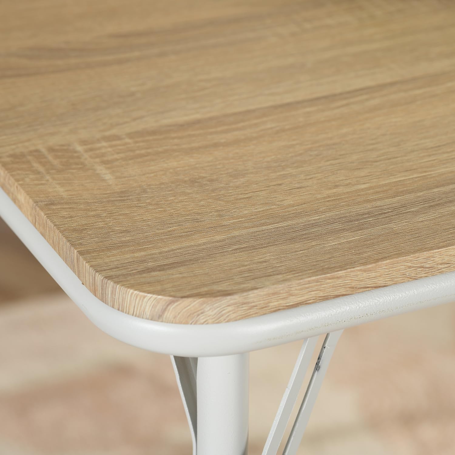 Homy Casa Indoor & Outdoor Portable Folding Tablewith MDF Tabletop, Square Card Table Utility Game Table for Dining, Camping, Puzzles and Picnics (Beech)