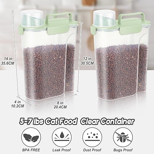 Miniatura 2 de Recipiente hermético de almacenamiento de alimentos para perros, contenedor de almacenamiento de alimentos para gatos con boquilla grande mejorada,