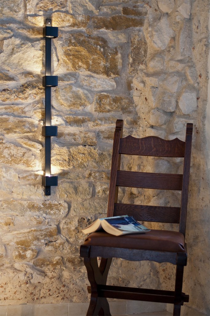 DanDiBo Wandteelichthalter aus Metall Schwarz Wand Four Wandkerzenhalter 92 cm Teelichthalter Kerzenhalter
