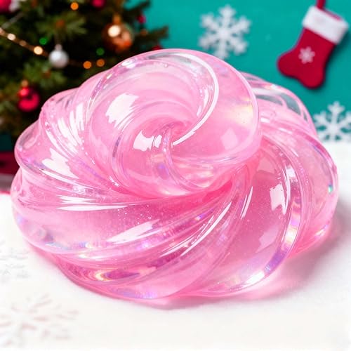 Miniatura 5 de Slime de Cristal de Navidad Rosa y Verde de 2 Paquetes para Niños, Slime para Medias de Navidad para Niños - Kit de Juguetes de Slime, Regalos de