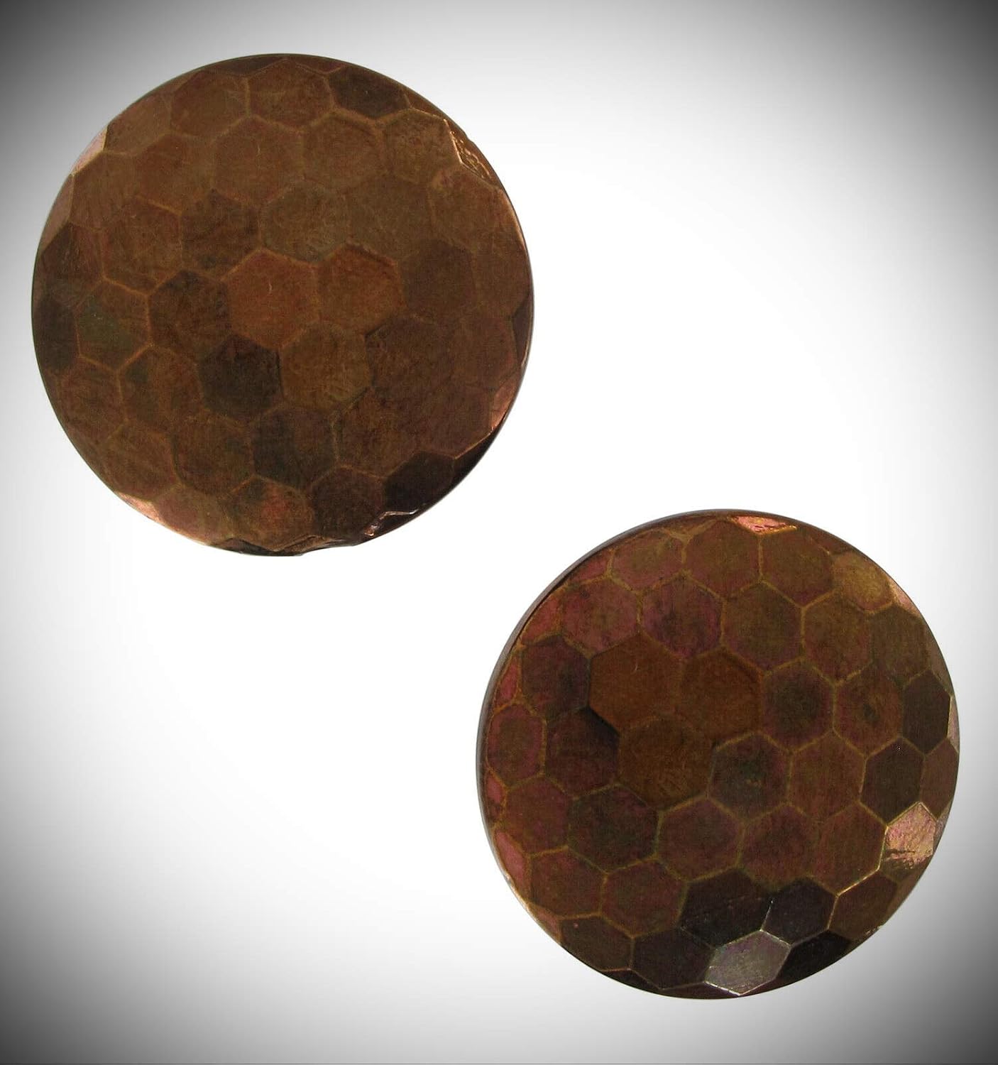 Laguna Gold Bronze Tone Gilded Glass Button Clip On Earrings For Women Statement Chunky Crystal Fashion Jewelry Vintage
