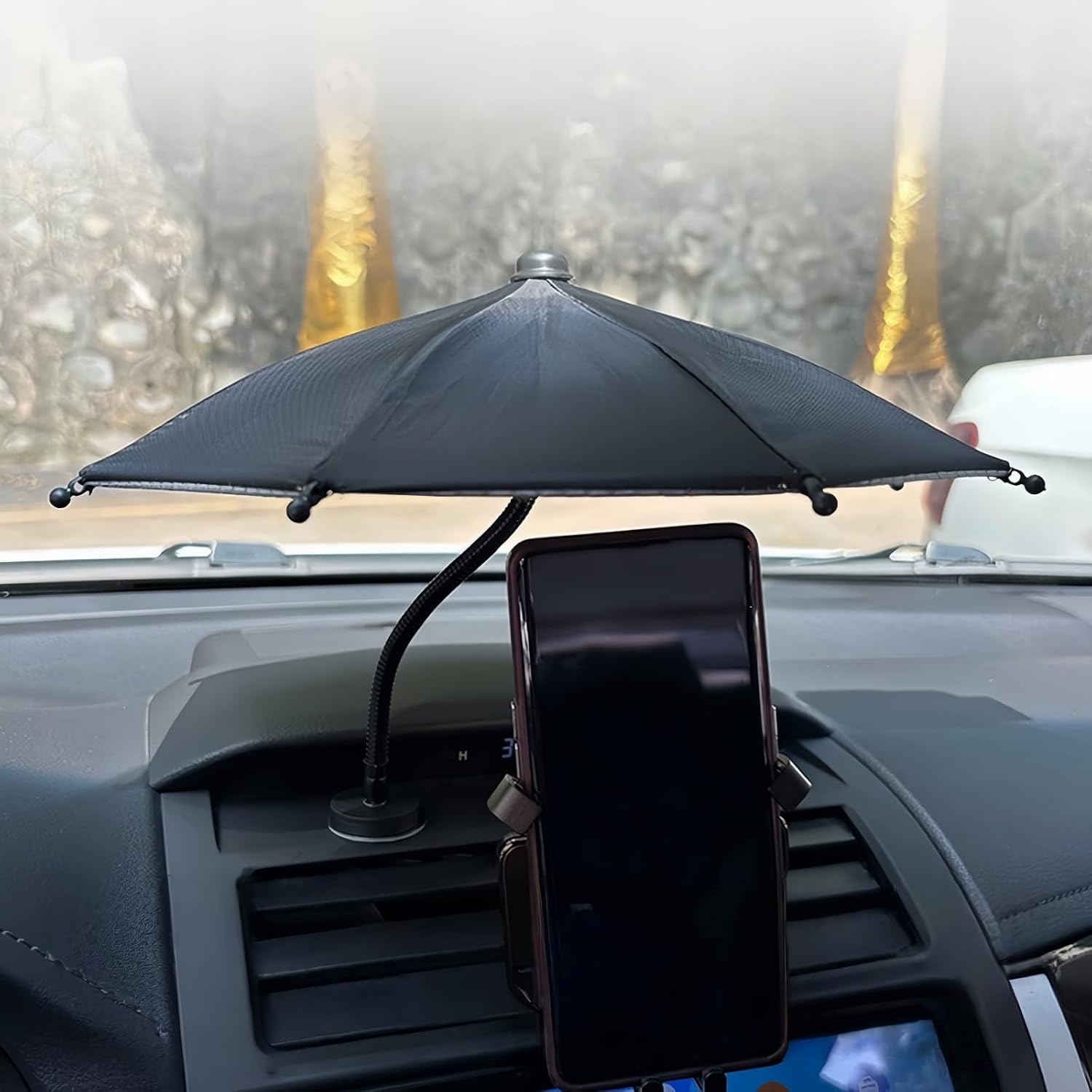 Magnetic Phone Umbrella,Anti-Glare Sun Shade,Outdoor Phone Sun Shade Shield with Flexible Angle Design,Tanning Shade Cover for Cell iPhone&Android(Black) image 2