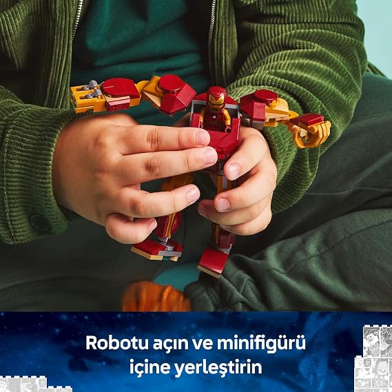 LEGO Marvel Iron Man Robot vs Ultron Creative Toy Making Set for Superhero Lovers Ages 76307-6 and Over, Birthday Gift (101 Pieces)