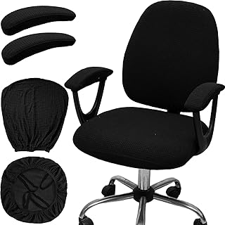 Melaluxe Office Chair Cover with Armrest Covers， Universal Stretch Desk Chair Cover, Computer Chair Slipcovers