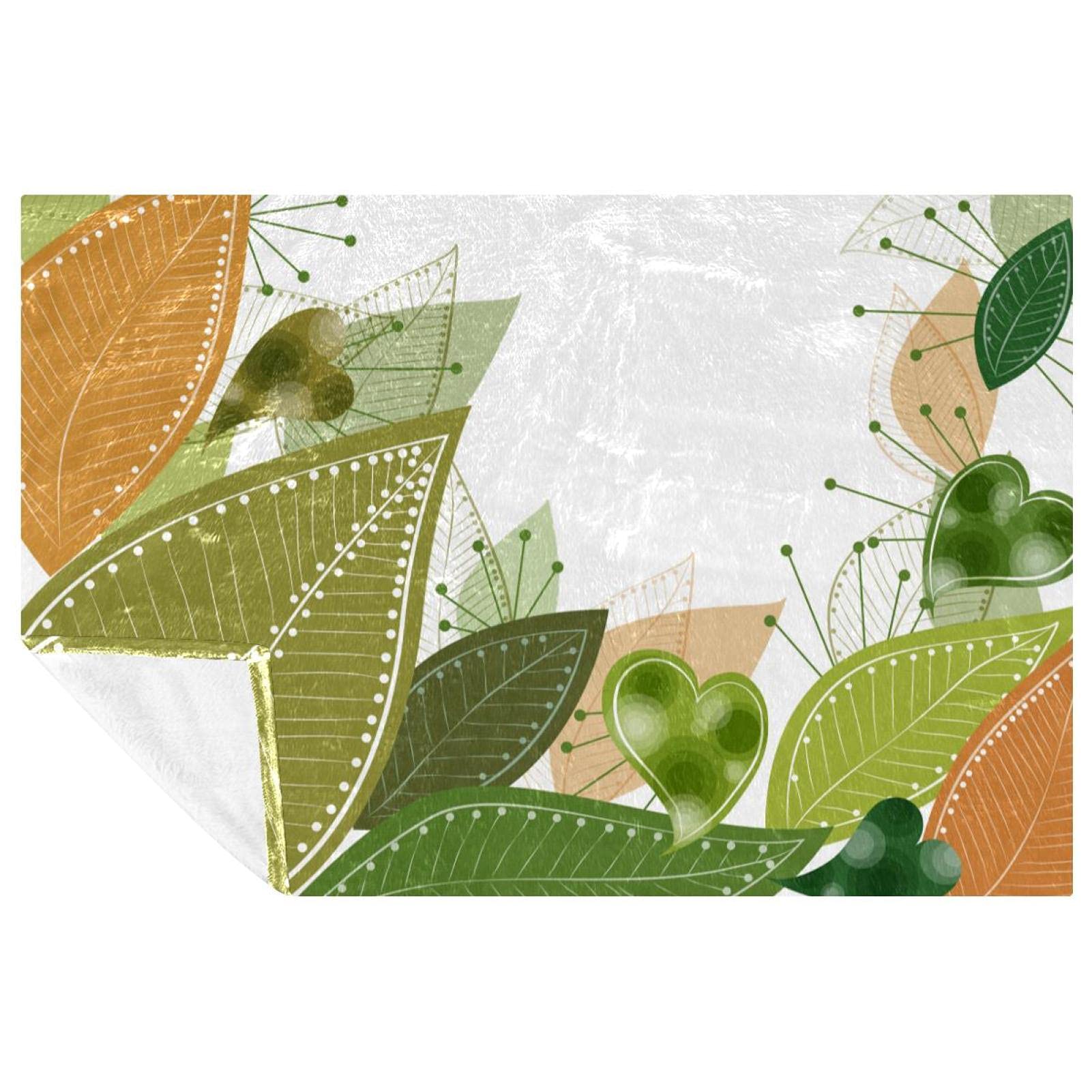 Couverture feuille verte en textile premium doux et isolant pour lit