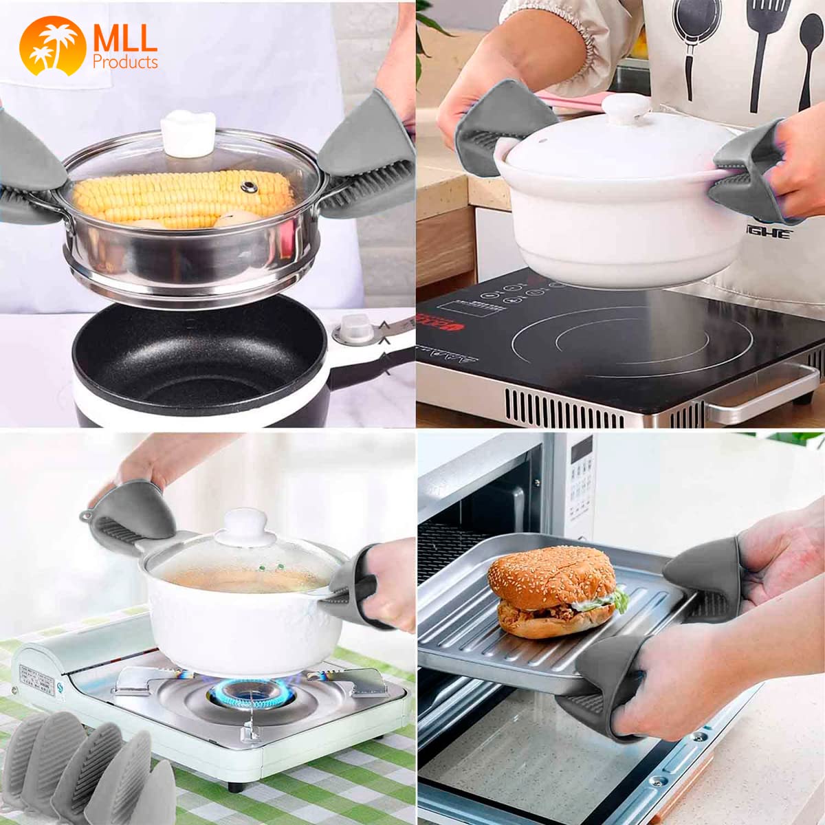 2er-Set Lustige Ofenhandschuhe & Topflappen Aus Silikon – Hitzebeständig, Rutschfest, Perfekt Für Küche & Grill