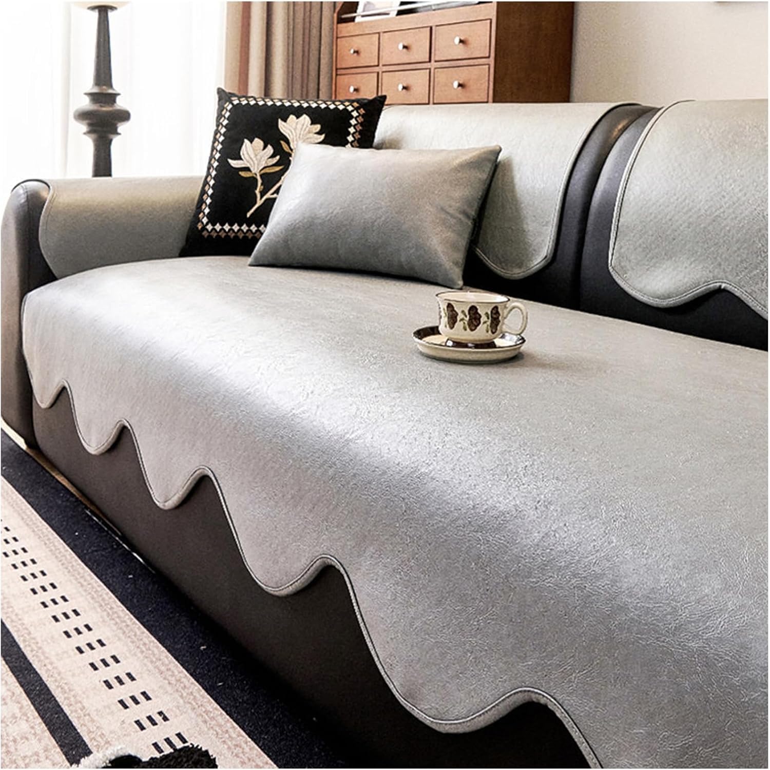 Housse de canapé en Similicuir imperméable et Douce pour Animaux de Compagnie, Compatible avec Les canapés Dangle 1, 2 ou 3 Coussins, antidérapante et utilisable en Toutes Saisons.