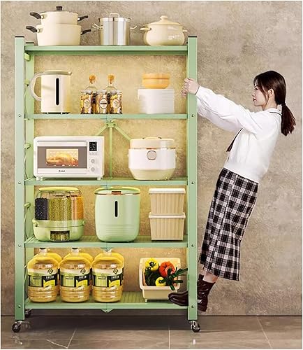 Miniatura 7 de Estantes plegables sin instalación Estantes para el hogar Estanterías multicapa Balcón Almacenamiento Exhibición Estante de almacenamiento Estante