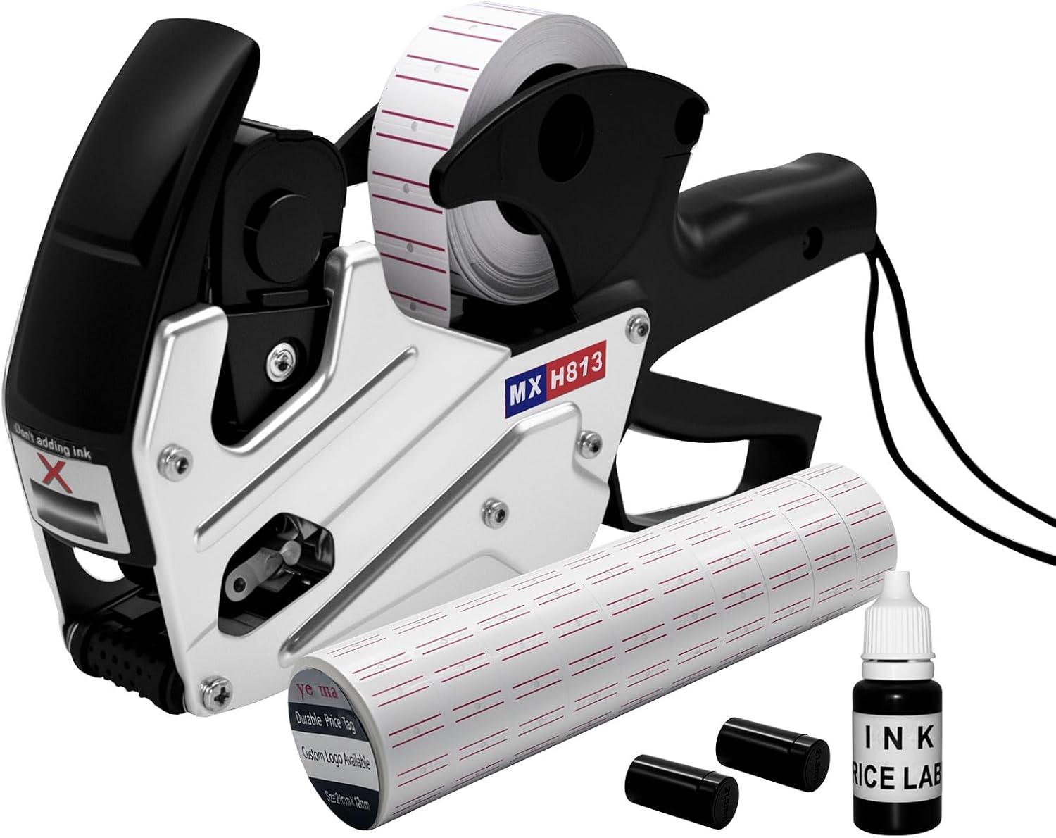 H813 Price Gun, Price Labels Gun with 4000 Labels, 1 Wheels, Price Sticker Gun kit for Office, Retail Shop, Grocery Store
