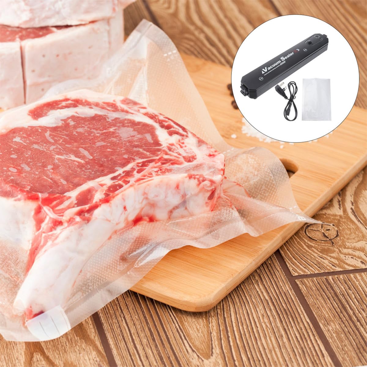 Machine de Mise sous Vide Alimentaire Automatique Noire, Scellant Sec et Humide en Plastique, Faible Bruit et Économie D'énergie, pour Légumes et Documents Importants