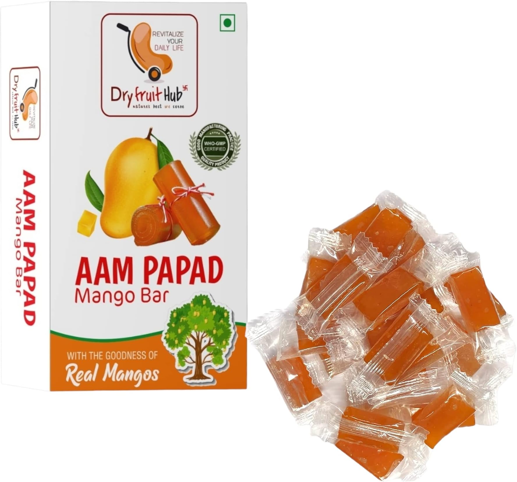 Dry Fruit Hub Aam Papad Dried Mango papad Toffee 800gm (Bite-Sized, Real Mango Pulp Candy)