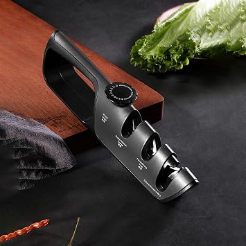 Professional Kitchen Knife Sharpening Stone, Easy Multi-Angle Knife Sharpening Guide for Grind and Polish the Blade, Easy to Carry Cleaver Sharpener