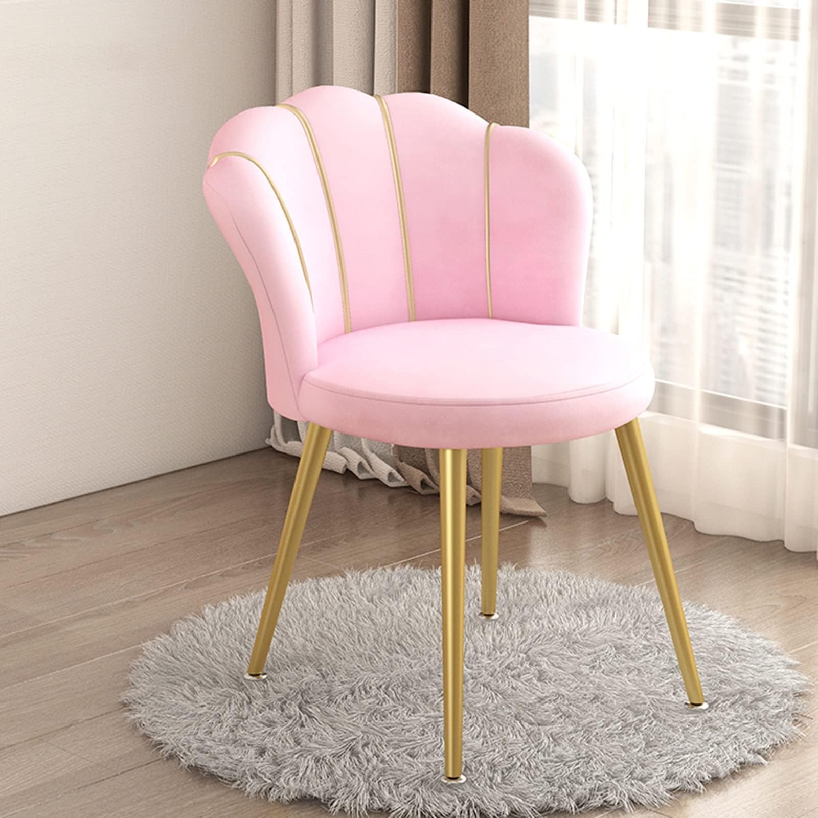 Silla en forma de concha ergonómica y asiento versátil con base de metal