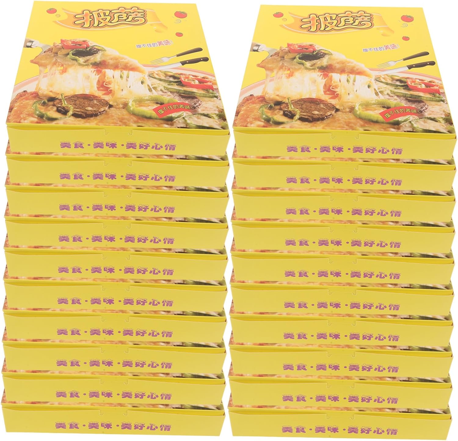 Luxshiny 40pcs 9-inch Disposable Pizza Boxes Cardboard Pie Packaging Containers Takeout Food Storage Boxes for Parties