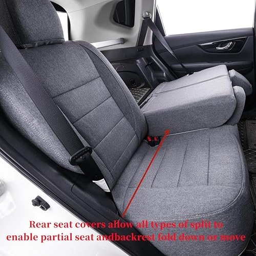 Miniatura 6 de Fundas de asiento de ajuste personalizado para Nissan Sentra 2020-2024 S, SV, SR, SR Midnight Edition, protector de asiento de poliéster de